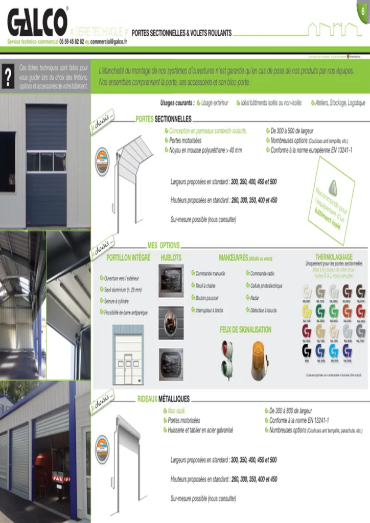 PORTES SECTIONNELLES ET VOLETS ROULANTS